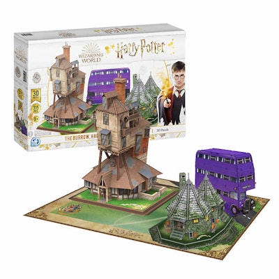 Costco Harry Potter 3D Puzzle Multi Pack - The Burrow, Hagrid's Hut and Knight Bus