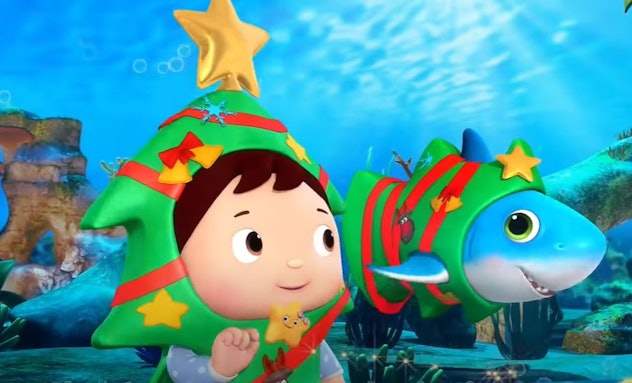 Watch (or sing) to Little Baby Bum’s Christmas Shark on YouTube, HBO Max and Hulu.