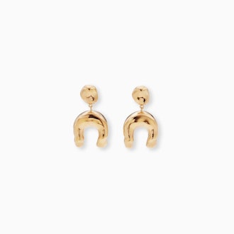 Gold vermeil Wishbone earrings from AGMES.