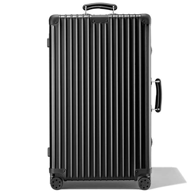 Black Classic Trunk Aluminum Suitcase from RIMOWA.