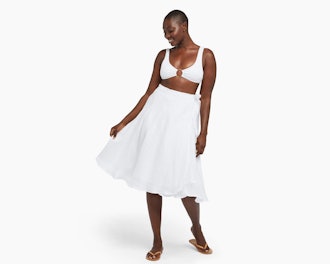 White Lana Linen Wrap Skirt from Vitamin A.