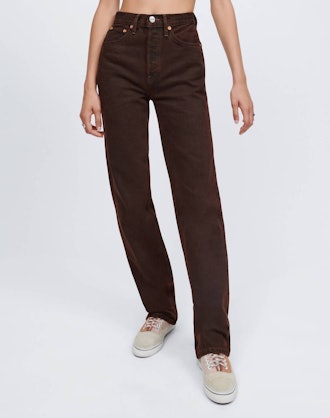 Terracotta Dipped High Rise Loose jeans from RE/DONE.