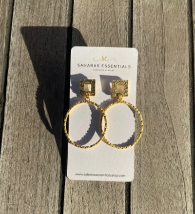 Brass gold-plated hoop earrings