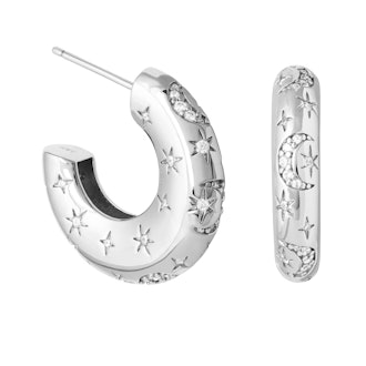 Astrid & Miyu Cosmic Dome Hoops in Silver.