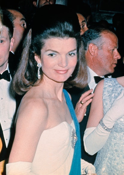 The former First Lady wore a stunning half-updo with blue eyeshadow at an event in 1966.