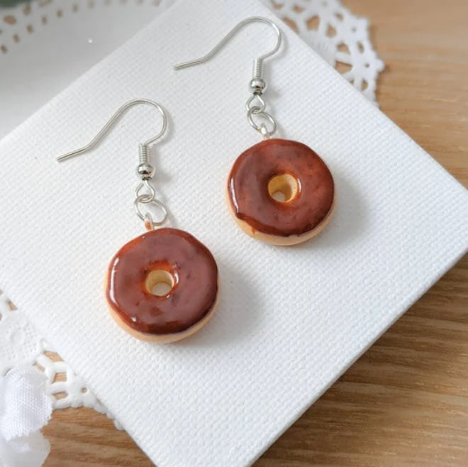 Polymer clay donut earrings