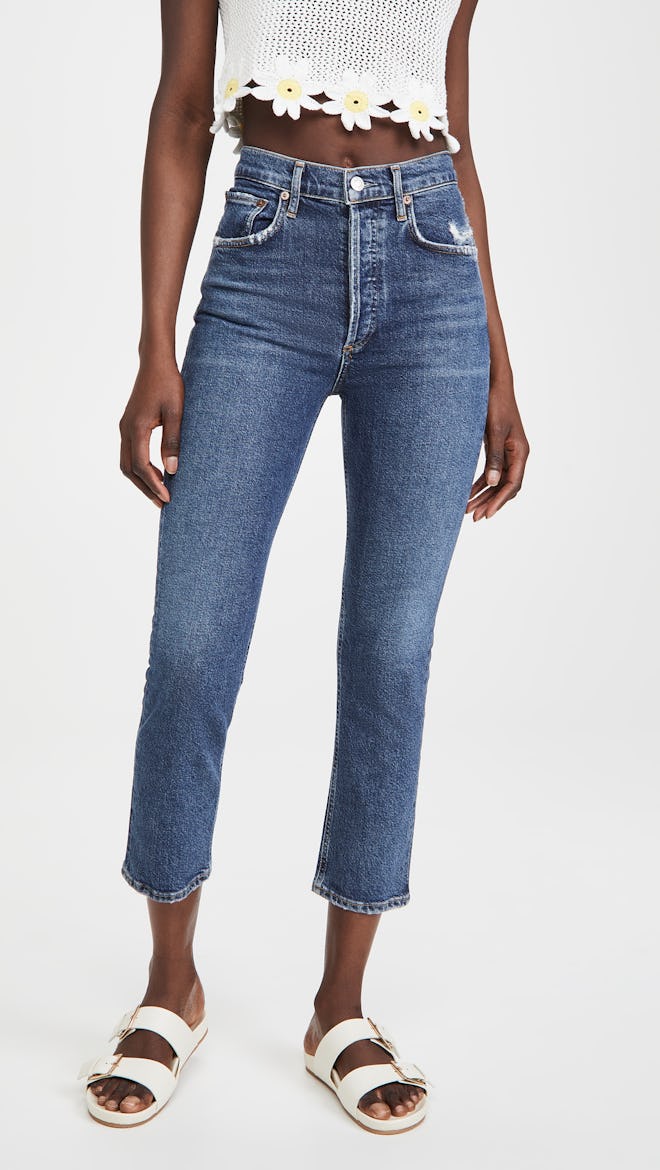 Agolde Riley High Rise Straight Crop Jeans