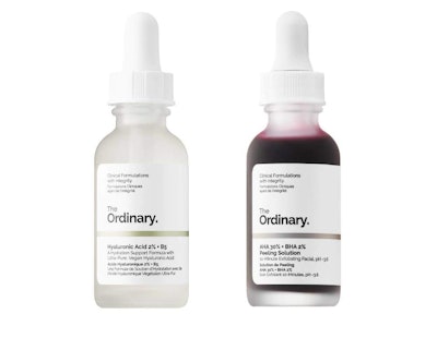 The Ordinary Peeling Solution and Hyaluronic Face Serum 