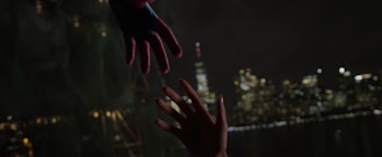 Peter and MJ reaching for each other in the second Spider-Man: No Way Home trailer