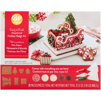 Ready to Build Gingerbread Holiday Sleigh Kit