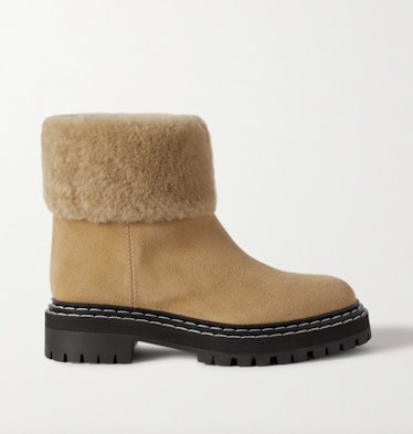 Proenza Schouler Shearling-Lined Suede Ankle Boots