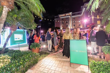 Guests at an Armani cocktail party in Palm Beach