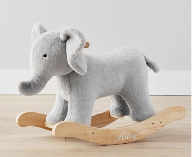 Image of a personalized kids elephant rocking animal.