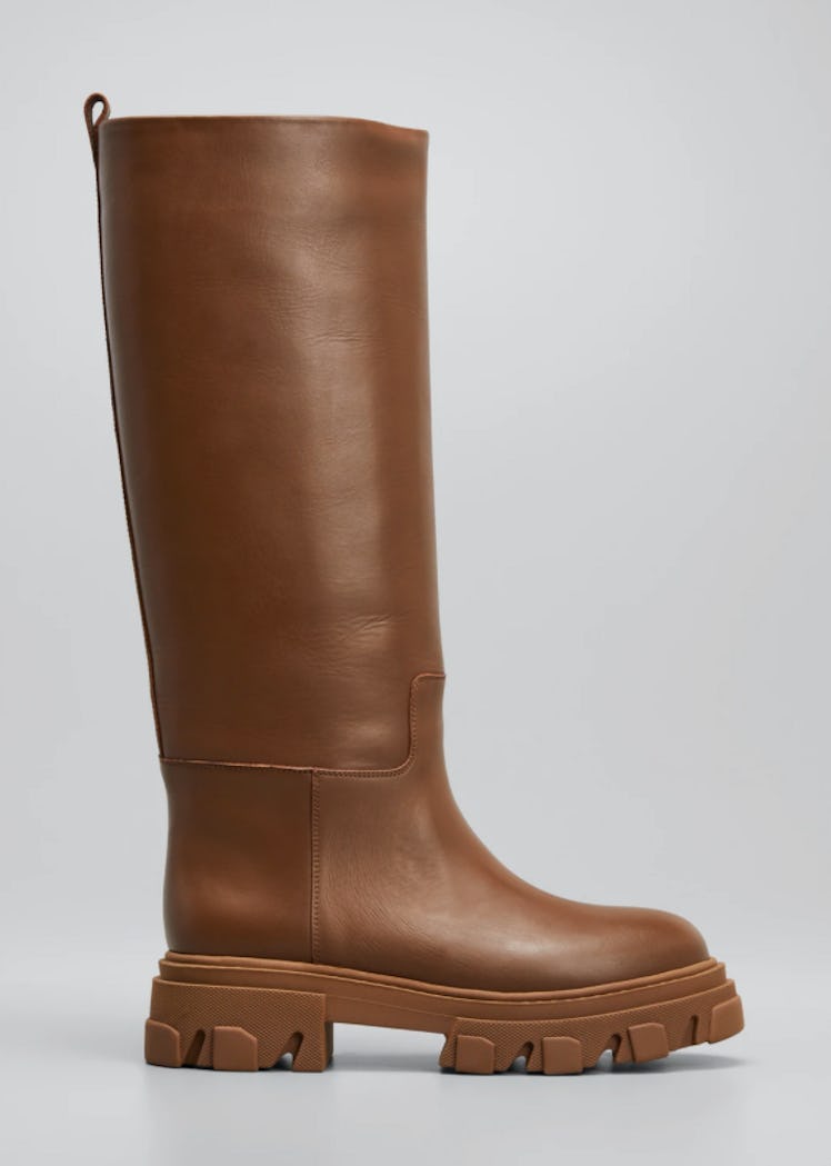 Gia x Pernille Calfskin Lug-Sole Tall Boots