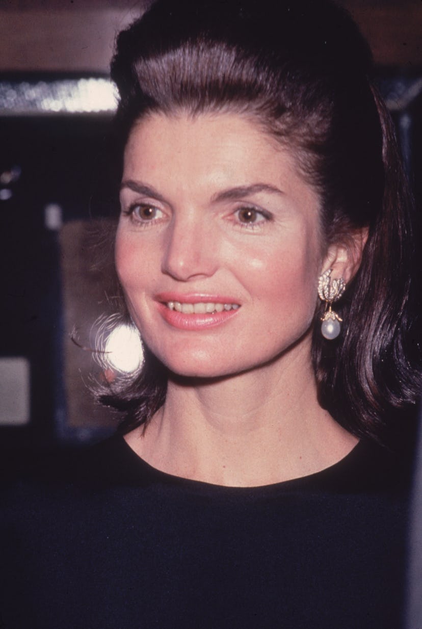 Jackie Kennedy wearing a subtle glossy lip in 1965.