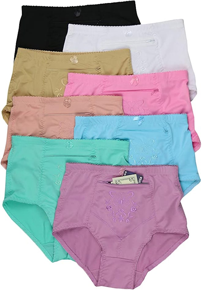 ToBeInStyle Women's High Waist Front Zipper Pocket Underwear Girdles