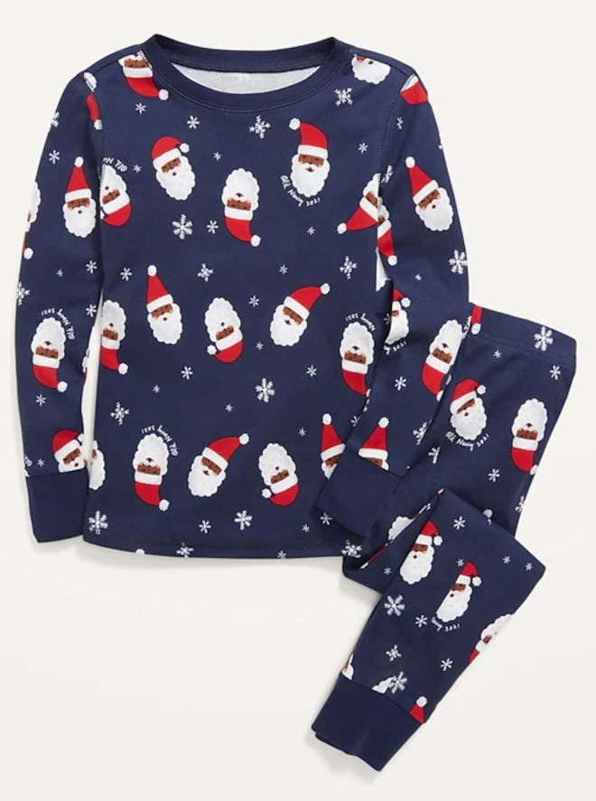 These gender neutral Santa pajamas are a cute holiday pajama option for kids.