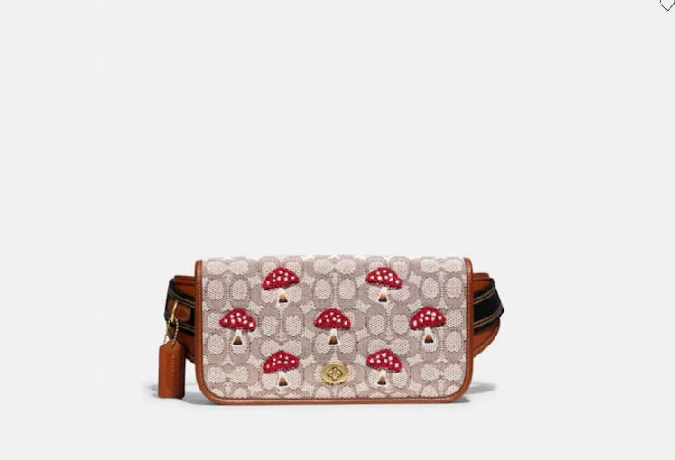 Dinky Belt Bag In Signature Textile Jacquard With Mushroom Motif Embroidery will be on sale at Coach...