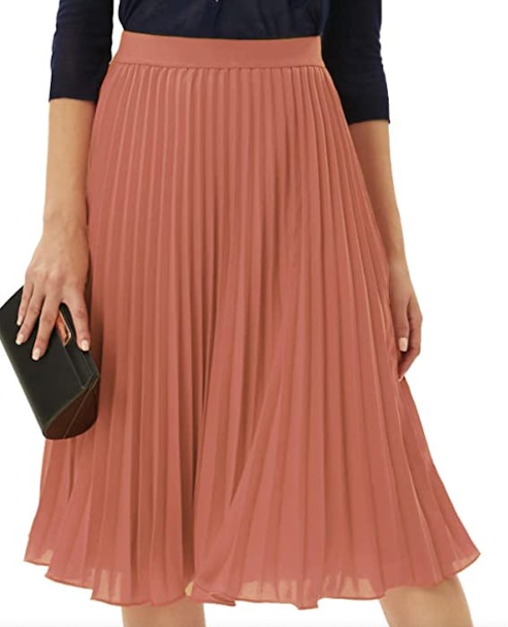 GRACE KARIN Pleated Chiffon Midi Skirt