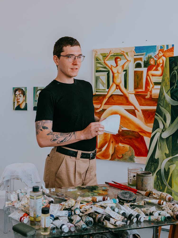 Justin Liam O’Brien in his Brooklyn studio