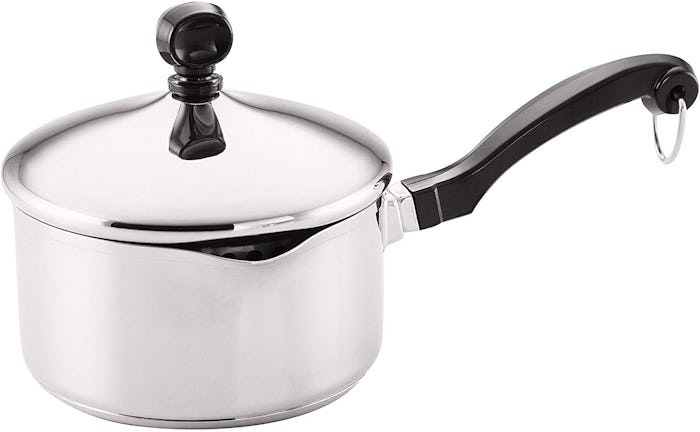 Farberware Classic Stainless Steel 1-Quart Covered Straining Saucepan