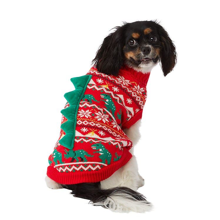 Merry & Bright Holiday Dinosaur Ugly Pet Sweater