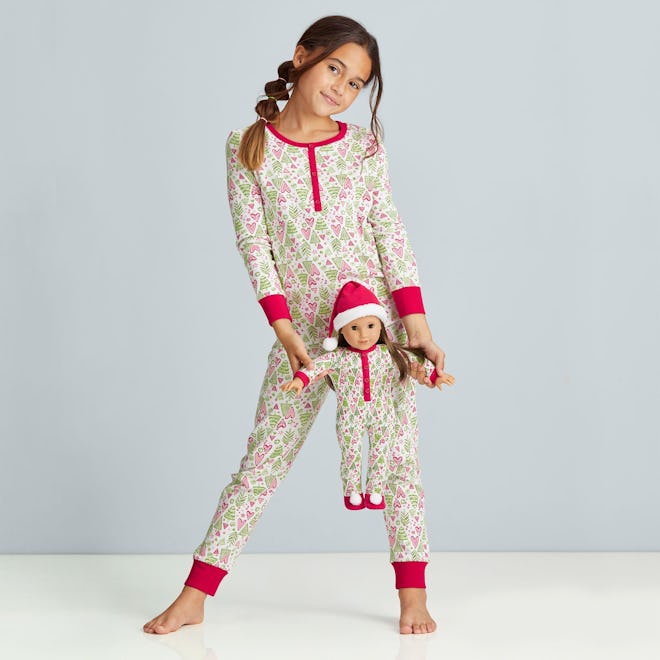 Hearts & Pines Holiday PJs for Girls & 18-inch Dolls