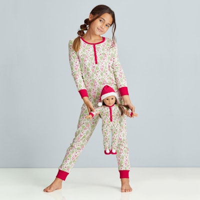 Hearts & Pines Holiday PJs for Girls & 18-inch Dolls