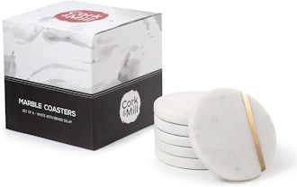 Cork & Mill Marble Coasters (6-Pack)