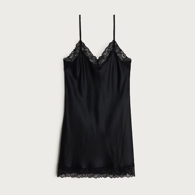 Silk Slip with Lace Insert Detail