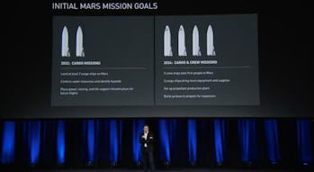 Musk's plan to send ships to Mars.