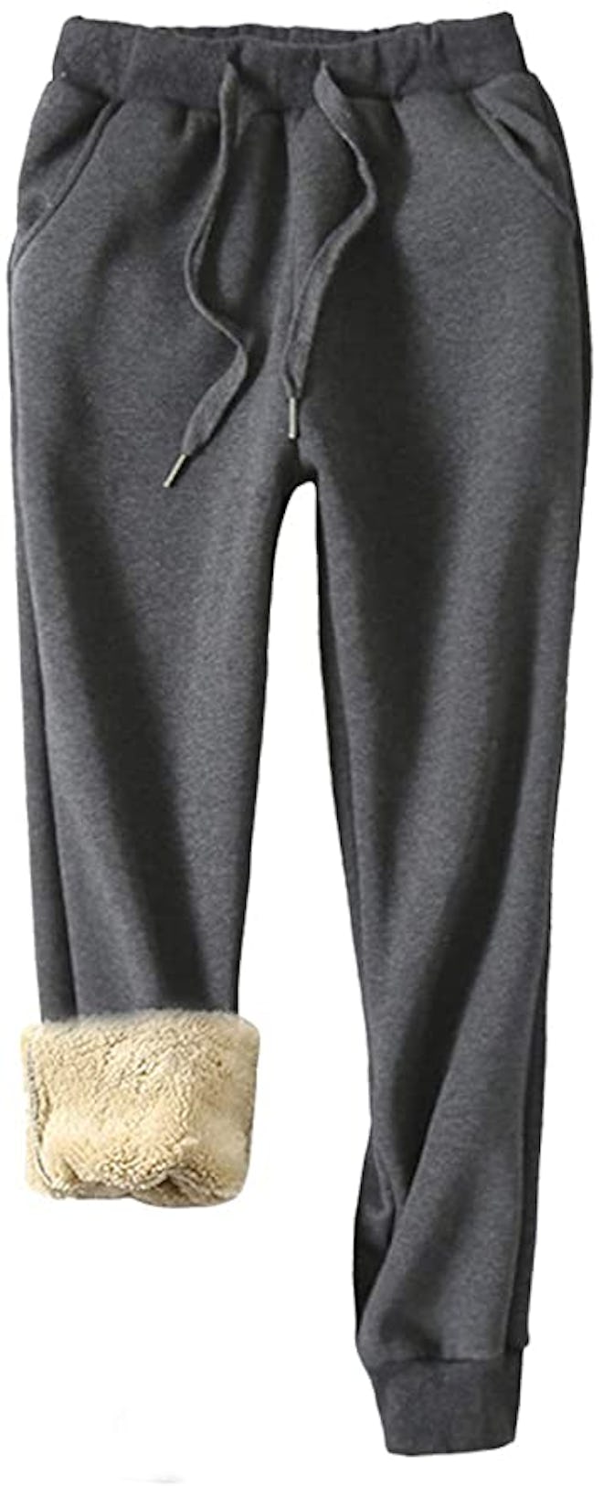Yeokou Warm Sherpa Lined Athletic Sweatpants