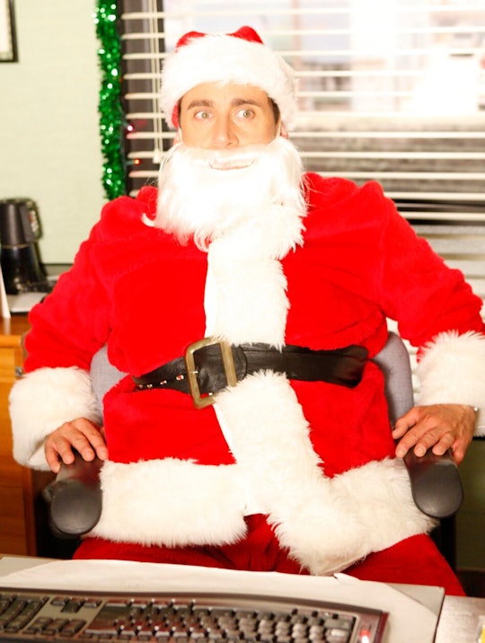 Michael Scott of The Office dressed as Santa.