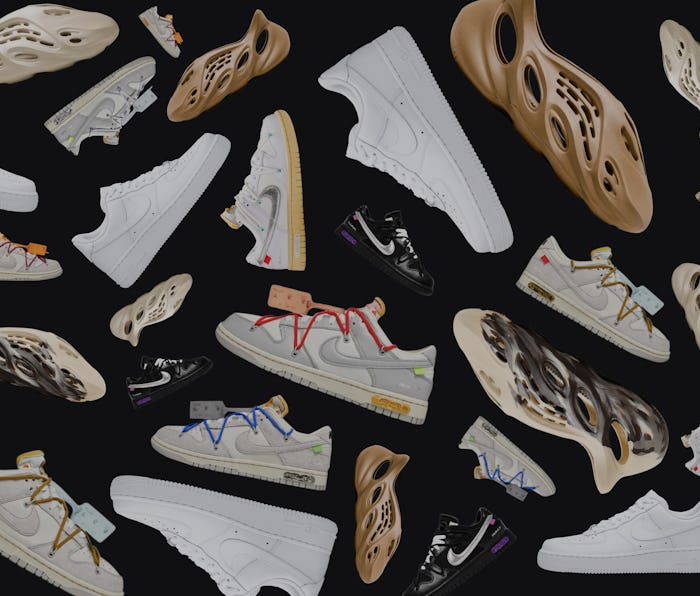 Nike's Air Force 1, Off-White "The 50" collaboration, and Yeezy's Foam Runner