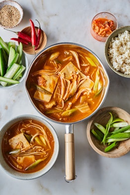 Kimchi Jjigae in a bowl