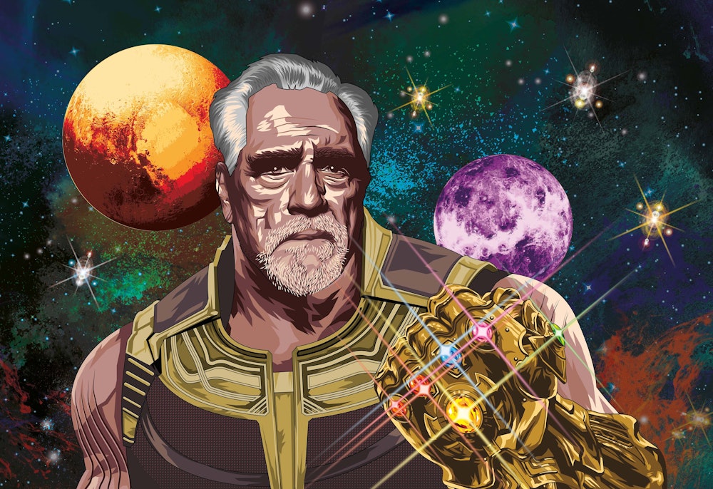 Logan Roy at Marvel’s big bad Thanos