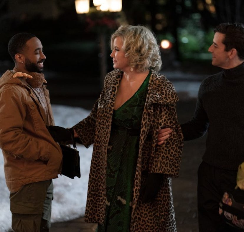 Jennifer Coolidge, Michael Urie, and Philemon Chambers in Single All The Way