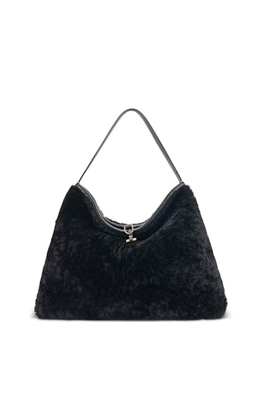 'Duo' Shearling Reversible Hobo Bag Large