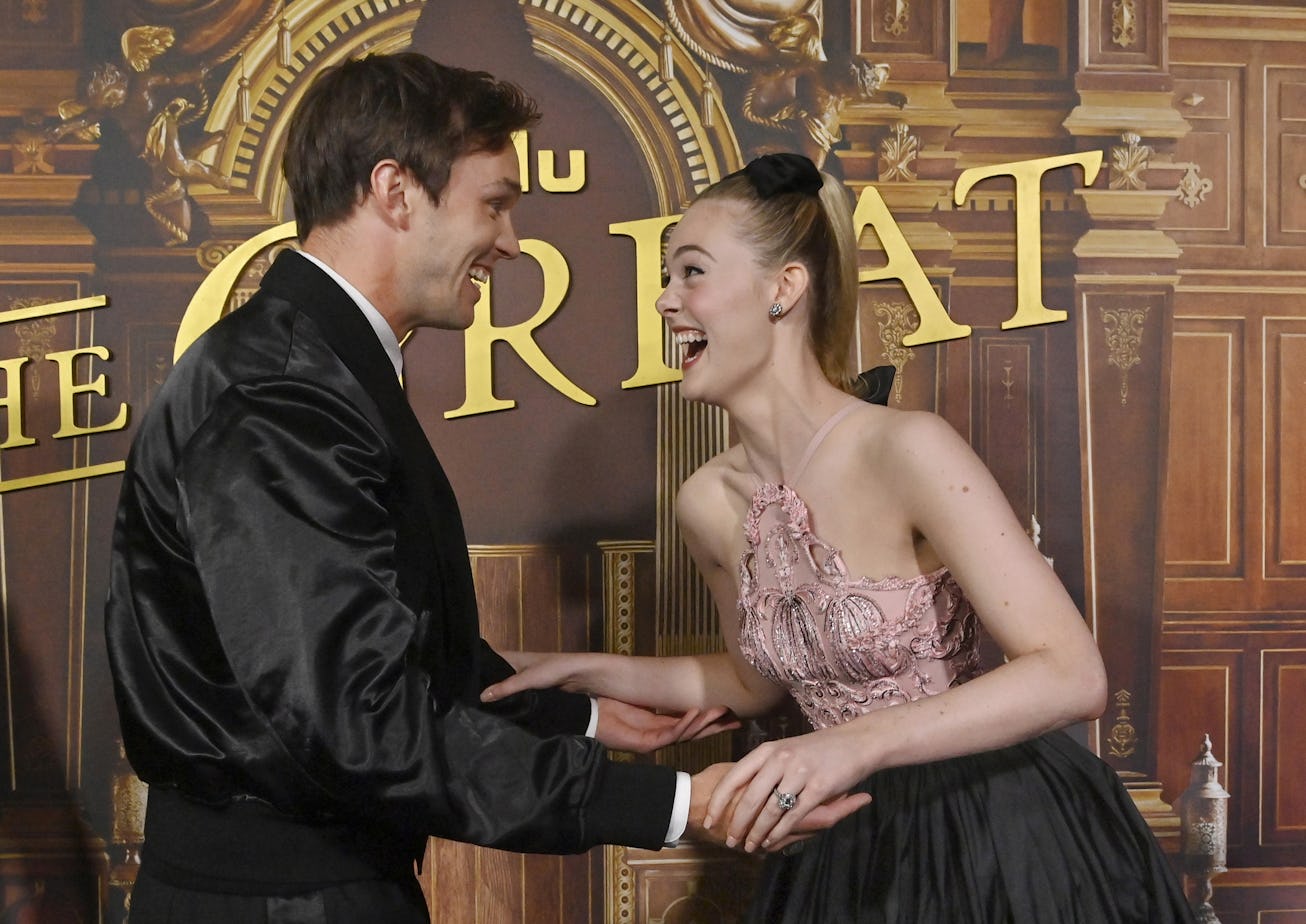 Nicholas Hoult & Elle Fanning star in 'The Great' Season 2 on Hulu.
