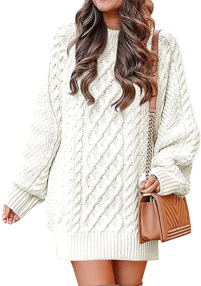 ANRABESS Oversized Cable Knit Chunky Sweater