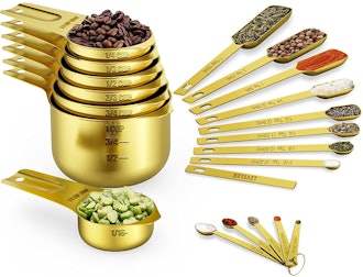 Wildone Gold Measuring Cups & Spoons Set (21-Pieces)