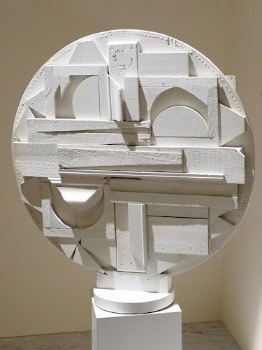 White sculpture by Louise Nevelson.