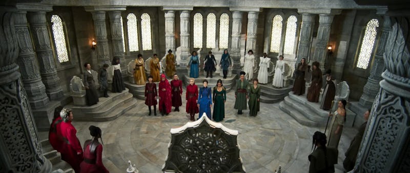 A scene in a hall in "The Wheel of Time" TV series