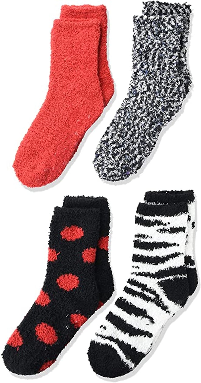 Amazon Essentials Fuzzy Socks (4-Pack) 
