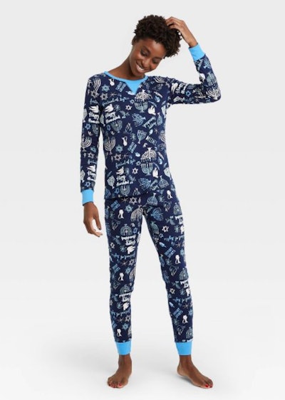 Women's Holiday Hanukkah Print Matching Family Pajama Set - Wondershop™ Blue