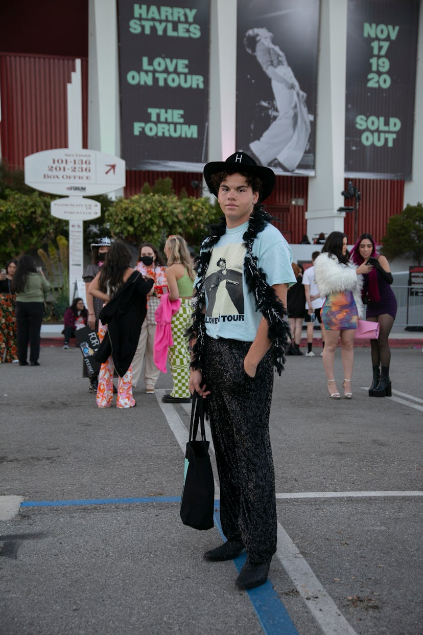 Street style at Harry Styles' Love On Tour At The Forum in Los Angeles.