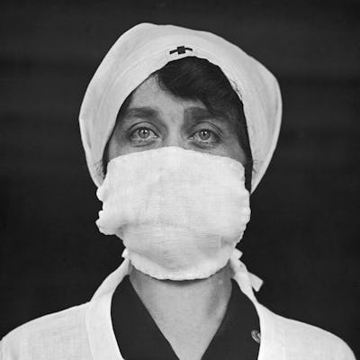 The use of a facemask by Red Cross personnel in the United States helps decrease the spread of the d...