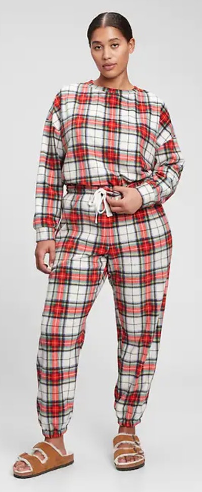 This microfleece holiday pajama set is extremely cozy.