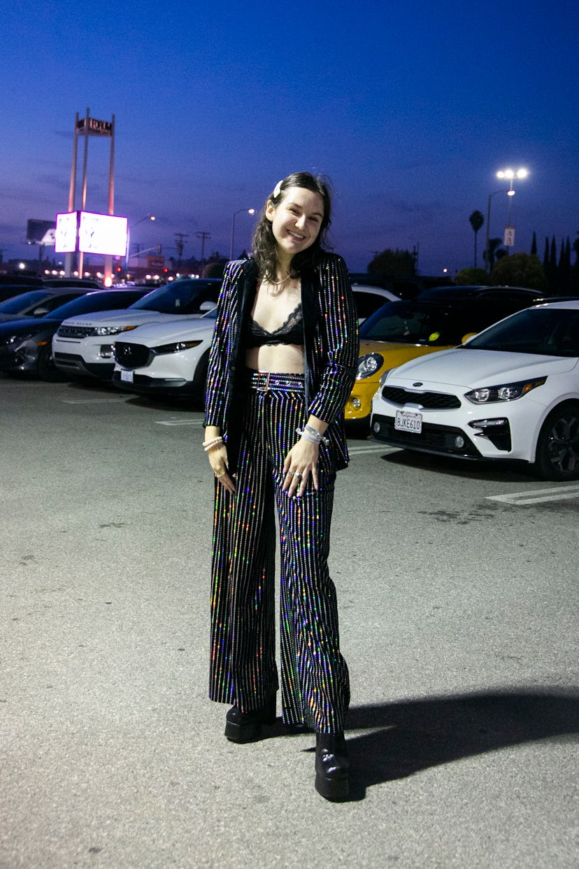 Street style at Harry Styles' Love On Tour At The Forum in Los Angeles.