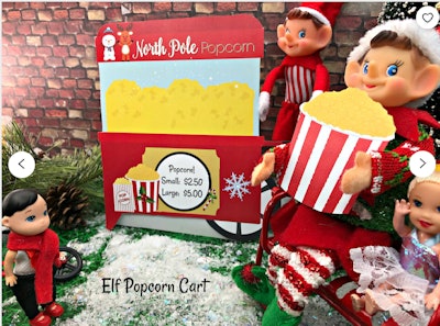 Elf Christmas Props - Popcorn Stand Cart Printable